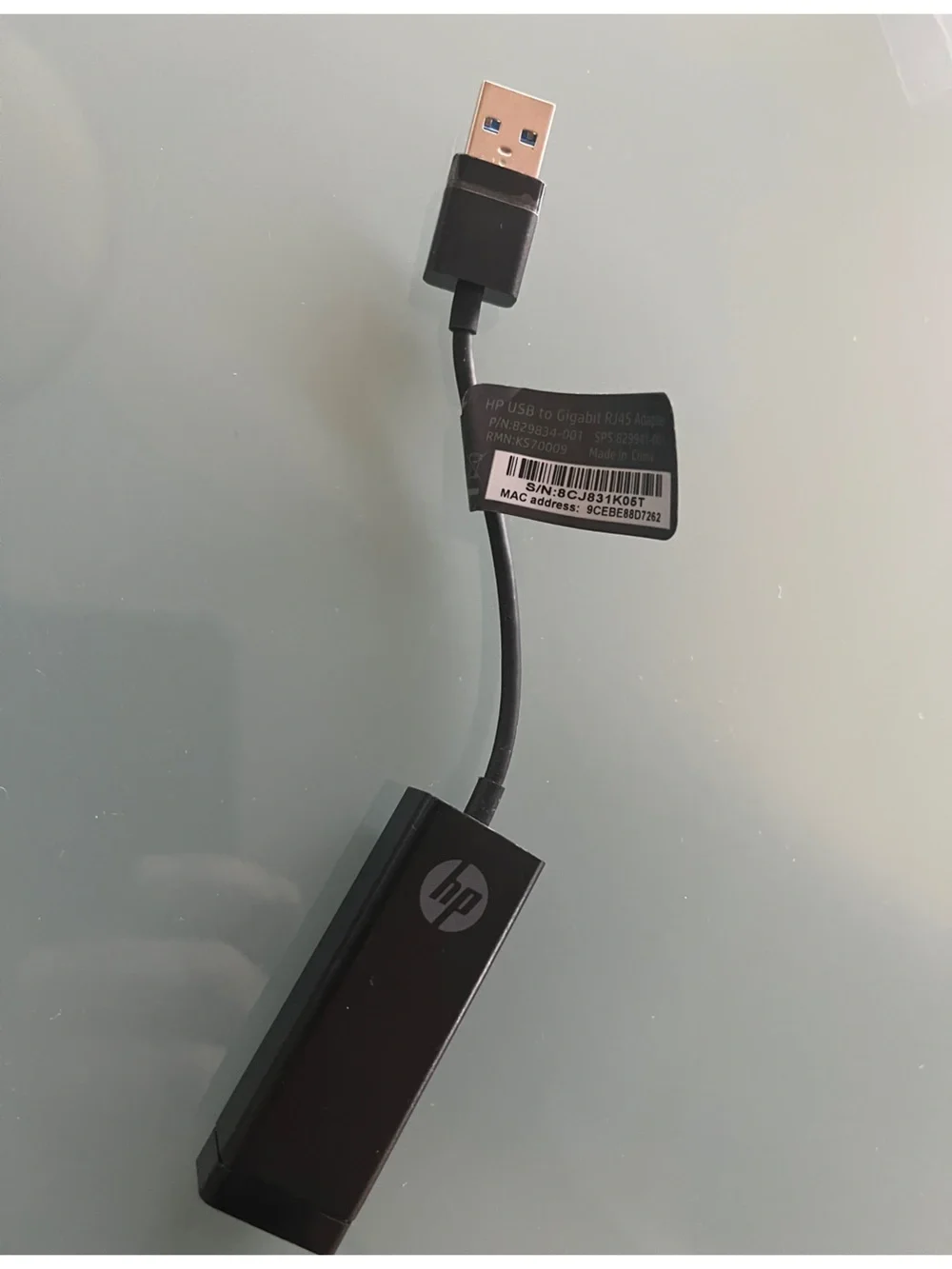 HP USB to Gigabit RJ45 Adapter Ethernet 829834-001 | KS70009 SPS 829941-001